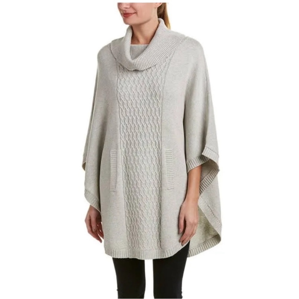 Cabi cowl neck cable knit poncho sweater | size small